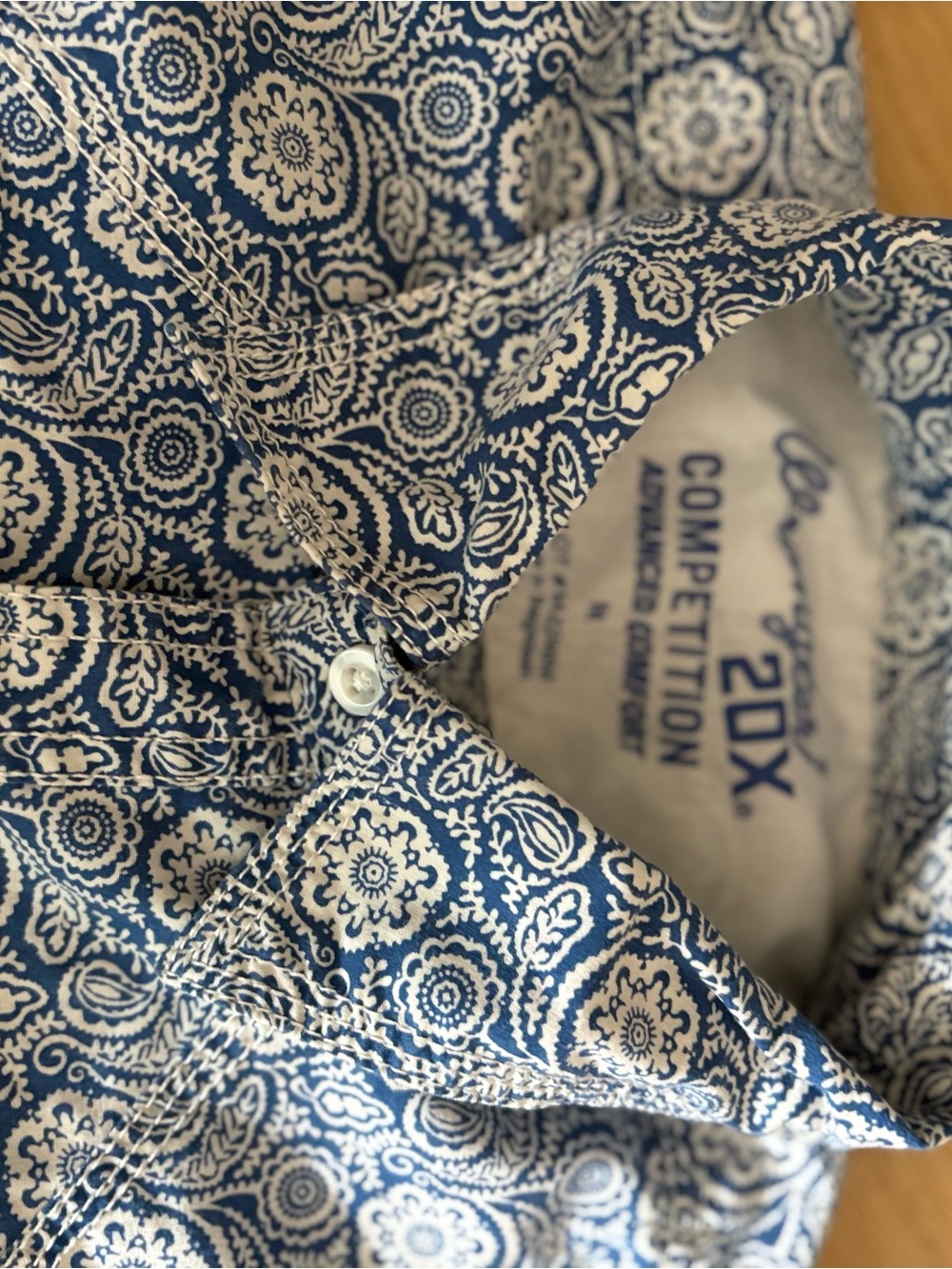 Wrangler Blue Printed Long-Sleeve Men's Shirt size M - Picture 4 of 6